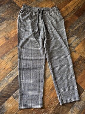 a new day Gray Plaid Elastic Waist Pants